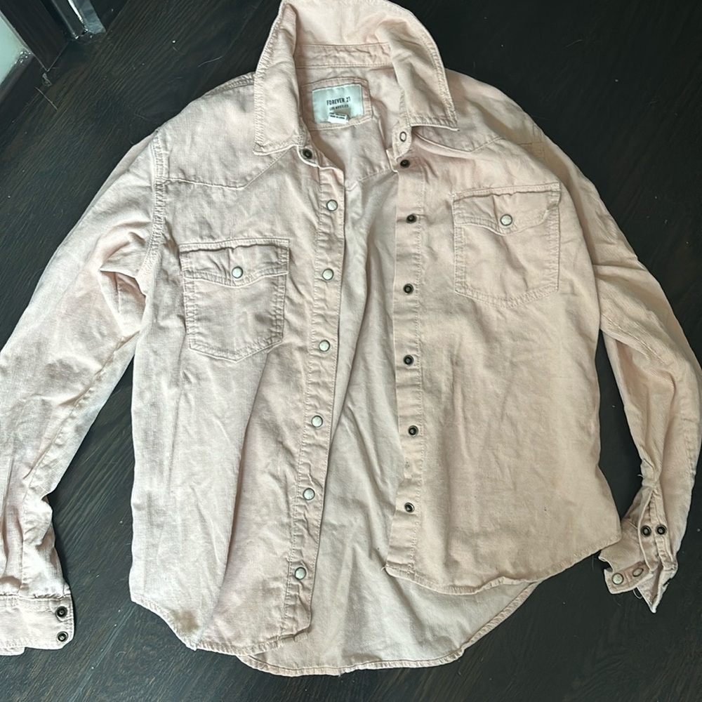 Corduroy pink button up from forever 21